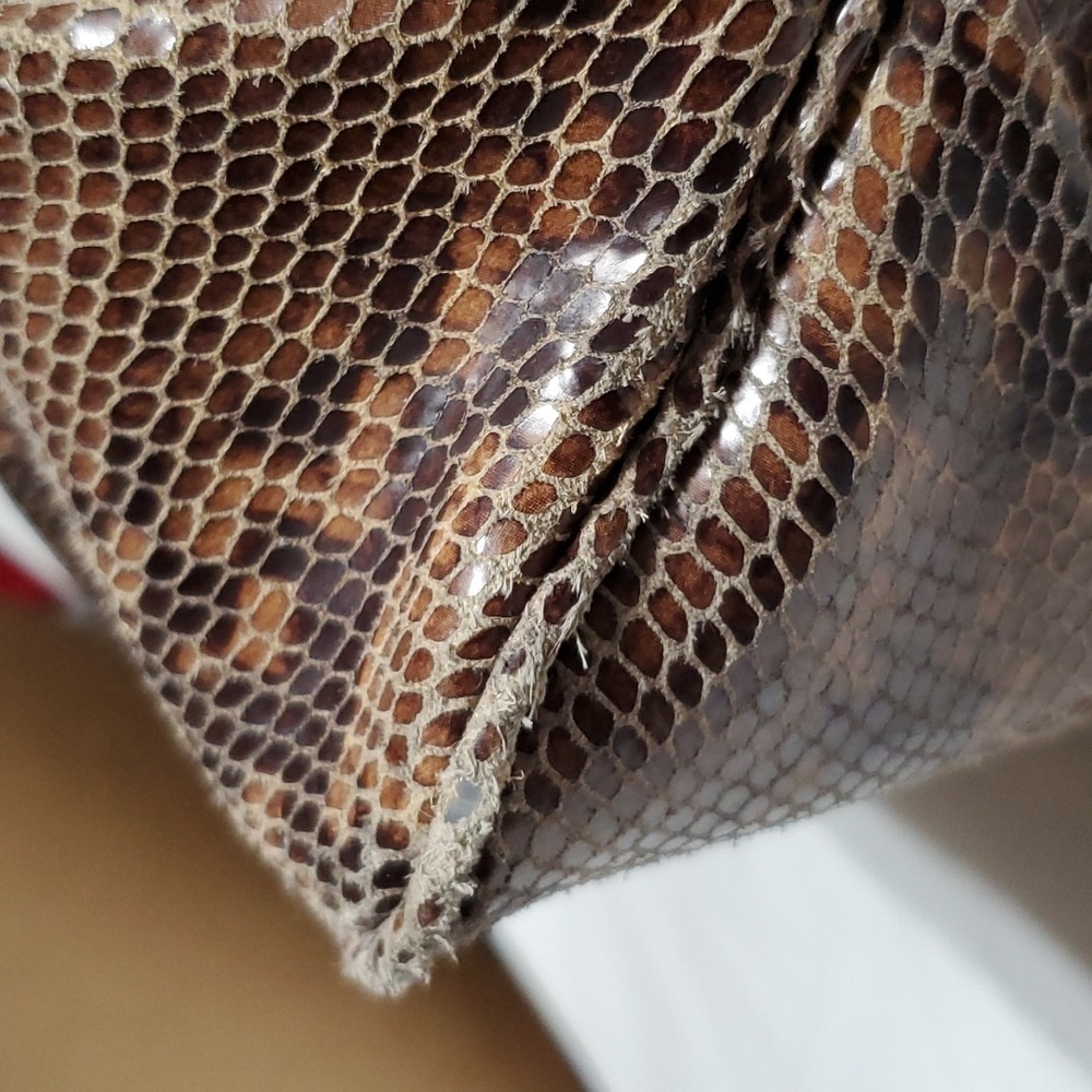 Gili python print leather large slouch shoulder b… - image 5